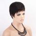 Hairpieces Straight Human Hair Wigs with Bangs Bob Glueless Natural Wigs for Black Women Brazilian Remy Short Hair Wigs 8 Inch 130% Density