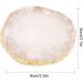 Polish Mix Palette Resin Nail Art Palette Paint Drawing Color Dish Golden Edge Resin Stone Paint Drawing Color Dish Manicure Nail DIY Tool(White) - Buy Online on SooperMarket.com