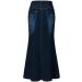 Sanahy Women's Casual High Waist Denim A-Line Skirt | Knee-Length Fishtail Jean Skirt - XL Dark Blue - Buy Online on SooperMarket.com