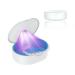 Retainer Case with Drying Vent Holes Portable Retainer Holder Box with Clip and Light for Invisalign - White