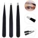 bC BimeTALliC Stainless Steel Tweezers - Slanted & Pointed Tips for Facial Ingrown Hairs Removal, Splinters, Blackhead Treatment - Buy Online on SooperMarket.com