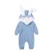 Kids Tales Newborn Baby Winter Warm Outfits Cute Rabbit Ear Hooded Zipper Romper 6-9 Months Blue Thick