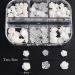 3D White Aurora Camellia Nail Charms - 90Pcs Elegant Wedding Nail Art Jewelry for DIY Decorations - Buy Online on SooperMarket.com