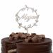Personalized wooden cake topper with name birthday wedding baptism communion cake decoration (flower wreath)