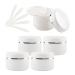 Tianzd 5 piece of empty Small 100 ml white plastic screw socket Crochen tin can gel tap with silver band lid cosmetics container ointment cosmetic container empty box with 5 pieces spoon 100ml