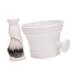 predolo Shaving Bowl Shaving Brush Set Grooming Sets Soap Brush for Adults Barber Shop Travel White