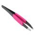 Eyebrow Tweezer Slant Pointed Precision Tweezers for Eyebrows and Ingrown Hair Removal Black Stainless Steel Portable Professional Eyebrows Trimming Tool for Women and Men