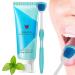 Oral Hygiene Brush & Tongue Cleansing Gel Probiotic Tongue Cleaning Gel Set Tongue Scraper Tongue Cleaning Brush Kit Mint Tongue Cleansing Gel and Tongue Cleaner Brush (1 Set Mint)