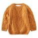 De feuilles Toddler Unisex Baby Cable Knit Pullover Sweater Chunky Knitted Jumper Knitwear with Warm Lining Yellow 18-24 Months Yellow