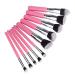 Glamza Pink Makeup Brush Set - 10 Premium Brushes for Flawless Application | International Shipping Available - Buy Online on SooperMarket.com