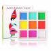 Go Ho 9 Colors Neon Face Body Paint and Eyeliner UV Glow in the Dark Black Water Activated Eyeliner Bright Pop Colors White Face Painting for Halloween Makeup SFX Cosplay Costumes 9 Colors Neon Body Paint Palette