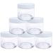 (Quantity: 6 Pieces) Beauticom Premium 30G/30ML (1 Oz) Round Clear Jars with White Flat Top Lids for Beads Gems Glitter Charms Small Arts and Crafts - BPA Free