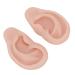 Silicone Ear Model Flexible Reusable Realistic Practice Experience Convenient 1 Pair Artificial Ear Model Widely Used for Ear Piercing Exercise(Medium Skin Color)