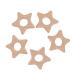 ABOOFAN 5pcs Wood Teether Baby Teething Rings Baby Wood chew Toy Silicone teether Toy Rings Star Shaped Khaki 5.5x5.5cm