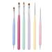 Wirlsweal 6 pieces/set nail pins wide application a stroke outline compact macaron nail art liner for beauty nail pencils liner smooth for women
