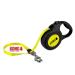 Cong roll-out dog leash in 5m length I For large dogs up to 50kg i size L i high-quality roller linen with break & lock system in yellow-black i leash with soft handle & high-reflecting belt black large