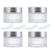 Creme can 50ml 4 pieces of cream can empty matt glass Glass bar with silver lid container glass container cremes for cosmetics creams lotions essential oils powder practical for travel and at home