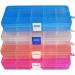 DUOFIRE Adjustable Plastic Organizer Container Storage Box with 15 Grids - 4 Pack, Ideal for Jewelry, Beads, Earrings, Fishing Hooks, Small Accessories - Buy Online on SooperMarket.com
