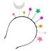 Colourful StarMoon Headband Birthday Party Hair Hoop Glitter Fashion Hair Accessory Wedding Princess Crown Headdress For Birthday Party Cosplay Costume