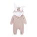 Kids Tales Newborn Baby Winter Warm Outfits Cute Rabbit Ear Hooded Zipper Romper 0-3 Months Apricot Thick