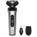SweetLF 3 in 1 Electric Razor for Men Metal Body 5D Rotary Electric Shaver Shavers for Men IPX7 Waterproof,Type-C Quick Charging with LED Display Grey