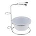 Shaving Brush Stand Holder Shaving Mug Soap Dish Set for Barber Home Silver/White