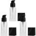 minkissy 3pcs Empty Glass Pump Bottles Square Cosmetic Bottles Refillable Makeup Dispensers for Foundation Lotion Cream 30ml (Black Cap) - Buy Online on SooperMarket.com