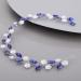 Chargances Bride Flower Rhinestone Headband Wedding Blue Crystal Hair Vine Bridal Prom Hair Accessories for Women and Girls (Blue)