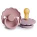 FRIGG Daisy Natural Rubber Baby Pacifier | Made in Denmark | BPA-Free (Baby Pink/Soft Lilac, 6-18 Months) 2-Pack 6-18 Month Baby Pink/Soft Lilac