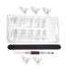 POPETPOP 1 Set nail extension set clear fake nail tips clear acrylic nail tips nail extension forms extension nail gel Manicure Extension False Nail pedicure brush plastic artificial 17.8x1.2cm As Shown
