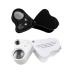 Gift2U Jewelers Eye Loupe 2 Lens 30X 60X Black White Illuminated Jewelry Magnifier with Bright LED Lights for Gems Jewelry 2 Pieces