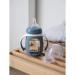 B ABA 2 in 1 Drinking Cup - 210ml Glass with Silicone Cover Waterproof Removable Handles - Windy Blue - Buy Online on SooperMarket.com