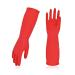 Vgo... 1-Pair Dishwashing Gloves Reusable Household Gloves Kitchen Gloves Long Sleeve Thick Latex Cleaning Washing Working Painting Gardening Pet Care (Size M Red RB2143) M 1 Pair - Red