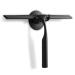 Shower Squeegee for Glass Doors, Quntis 10 inch Window Squeegee Wiper with Non-Slip Handle, Replacement Squeegee Blade and Hook for Bathroom Glass Shower Doors Bathroom Mirror Tile Car Cleaning, Black Black 10-Inch