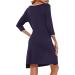 Sykooria Women's Cotton Soft Nursing Nightdress | 3/4 Sleeves Maternity Labour Nightgown - Navy Blue, Size L - Buy Online on SooperMarket.com