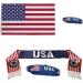 USA Soccer Scarf & Flag Set with Bracelet - Patriotic Red, White, and Blue Kit - Buy Online on SooperMarket.com