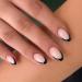 RikView Black French Press on Nails Medium Fake Nails Almond Nails for Women Glossy Nails 24 PCs/Set