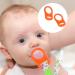 Silicone Dummy Clips Adapter - 2 Pcs Button Ring Pacifier Clip Adapter - Orange - Buy Online on SooperMarket.com