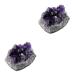 PRETYZOOM Purple Ornament 2pcs Amethyst Cluster Chips Rock Amethyst Gravel Geode Natural Crystal Adornment Irregular Fluorite
