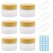 Meiyiday 6 pieces of glass treats with bamboo lid 30ml glass of empty cans clear crucible cream box empty from matt glass trip cosmetics container for lotion cream mini candles cosmetics essential oils