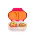 b.box - Food Storage Container with Two Sealed compartments and Silicone Material Reusable Snack Box for Kids with Open or Close Clip (Strawberry Shake)