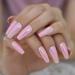 Shiny Holographic Pink Almond Press-On Nails | Long Reflective Ballerina Coffin Tips - L5672 - Buy Online on SooperMarket.com