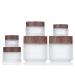 Tuakimce 6 pieces 15ml 30ml 60ml white Matted glass cream can empty empty cans clear tanter empty cans empty refillable container glass container with lid liner for lottery cream cosmetics 6 piece-15ml/30ml brown wooden grain cover bottle