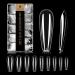 Saviland Clear Coffin Nail Tips- 500Pcs Full Cover Nail Tips Acrylic Press on Nails Clear Artificial False Nails for Acrylic Nail/Dip Powder Nails/Poly Nail Extension Gel Nails Design, Coffin Nails 10 Sizes A-500PCS Clear Coffin Nail Tips