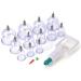 Premium Chinese Cupping Therapy Set with Pump - 12-Piece Transparent Massage Cups for Wrinkle Reduction (25x20x9 cm) - International Shipping Available - Buy Online on SooperMarket.com