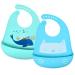 Vicloon Silicone Baby Bib 2PCS Baby Weaning Bibs Adjustable Waterproof Baby Feeding Bibs with Food Catcher Pocket Unisex Soft and Easily Wipe Clean for Infant Toddler Cat & Whale Blue