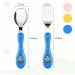 Vicloon Baby Fork and Spoon Set - 6 PCS Toddler Utensils Stainless Steel Cutlery for Baby Feeding - Tiger Pink/Blue/Yellow - Buy Online on SooperMarket.com
