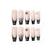 MISUD Long Press On Coffin Fake Nails - 24PCS Glossy French Tip Rhinestone Acrylic Nails for Women - Buy Online on SooperMarket.com