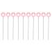 Erhigher Plastic Straw Brush for Cleaning 10 Pcs Nylon Brushes Effective Soft Bristle Stainless Steel Reusable Residue-Free Pink