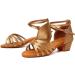 SWDZM Girls Latin Dance Shoes - Satin Suede Sole, Ballroom Salsa Tango Professional Dance Shoes - Beige-202, Size 13.5 Little Kid - Buy Online on SooperMarket.com